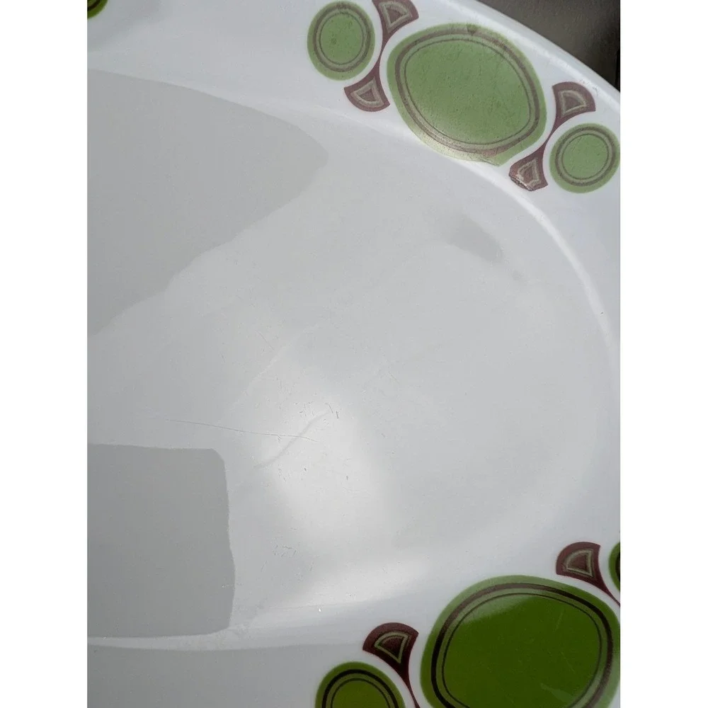 Mitterteich Bavaria Vintage MCM Oval Serving Platter Green Brown Geometric 15in